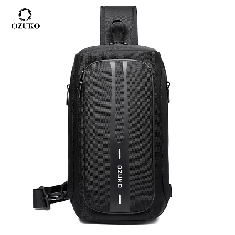 

Многофункциональные мужские нагрудные сумки OZUKO с защитой от кражи, уличные дорожные мессенджеры с USB-зарядкой, водонепроницаемые сумочки через плечо для мужчин