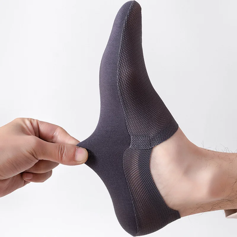 1/3/5 Pairs High-Quality Men Cotton Boat Socks Summer Thin Breathable Solid Color Silicone Anti Slip Low Top Invisible Socks