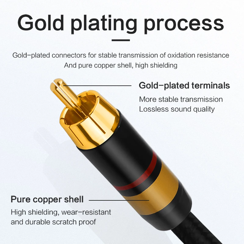 Premium Digital Coaxial Audio Cable - High-Fidelity RCA to RCA with Stereo Connector for Enhanced Sound Quality