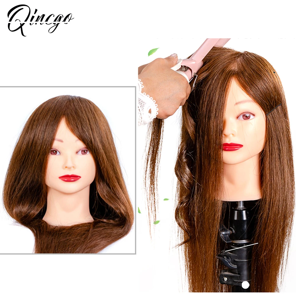 18インチ100% の人間の髪の毛を持つプロの美容師のマネキン