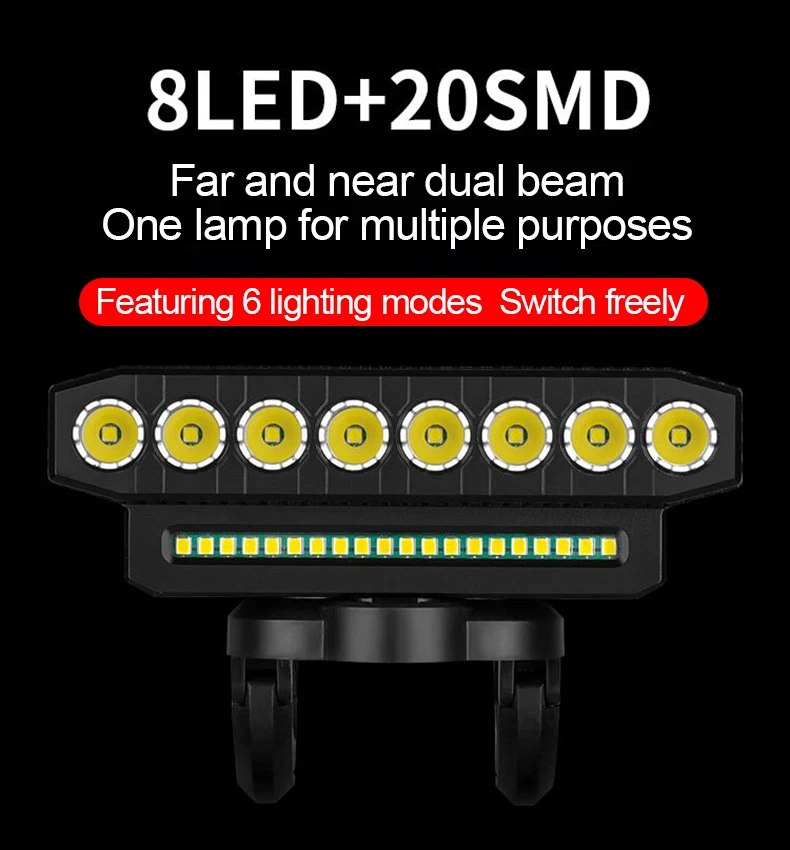 Description Picture 4 of itemNew USB Charging MTB Bicycle Light Horn Highlight Bike Light Waterproof Cycling Lamp Flashlight Cycling Equipment Accessories