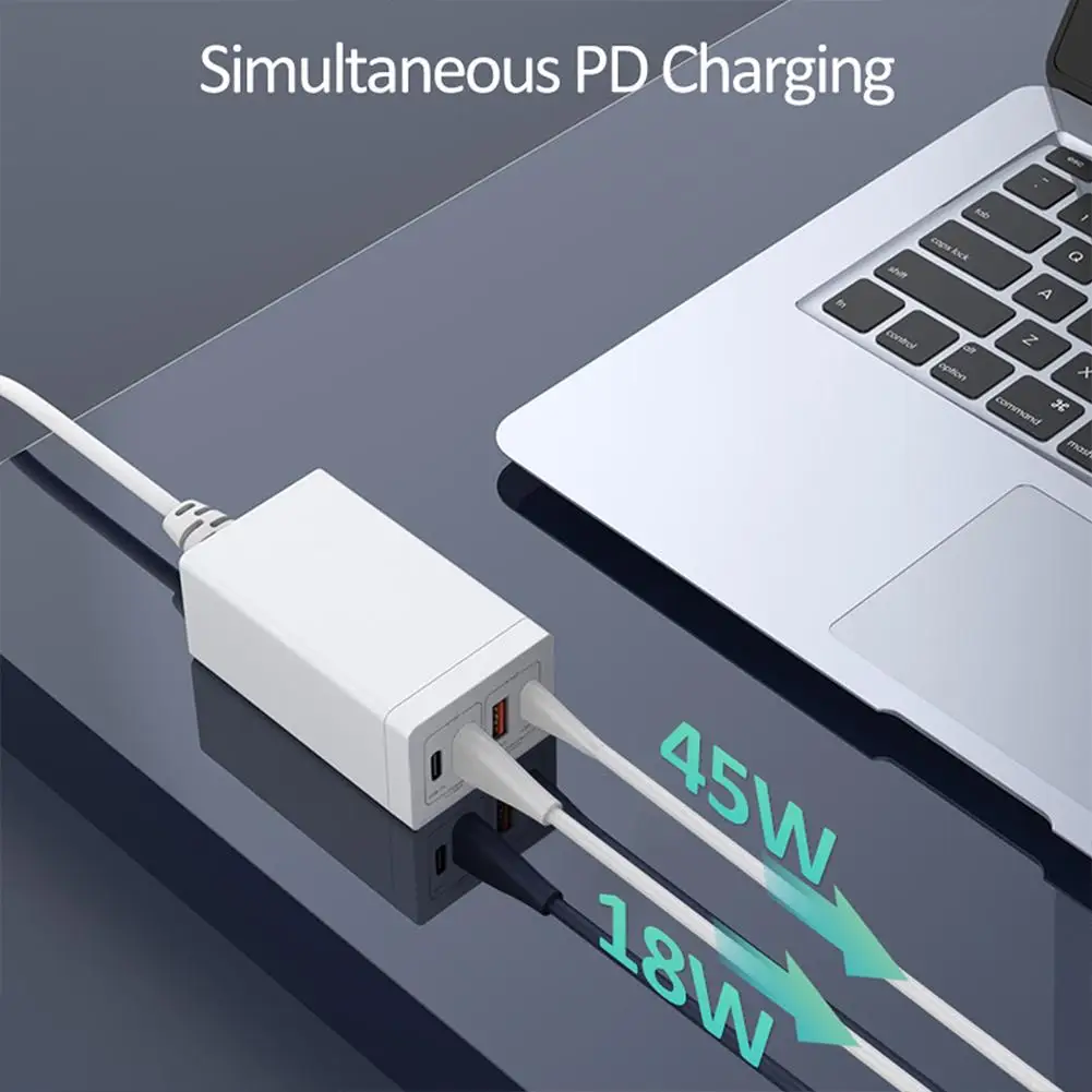 65W GaN  4-in-1   Usb 2c + 2a Pd  Usb  (Ʈ ) QC3.0    