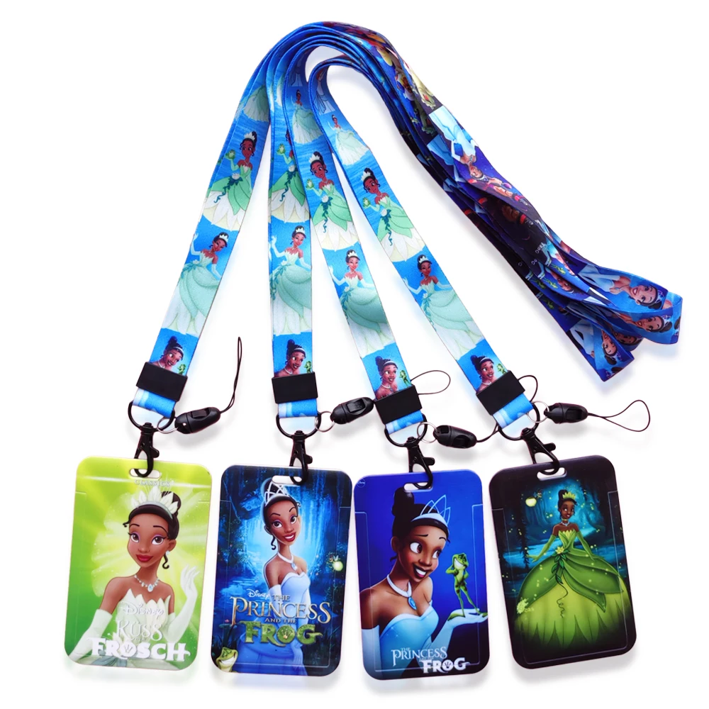 Porte-badge Disney avec lanière, porte-cartes, porte-clés, porte-cartes,  princesse et la grenouille, Tiana, JOGirls, ID