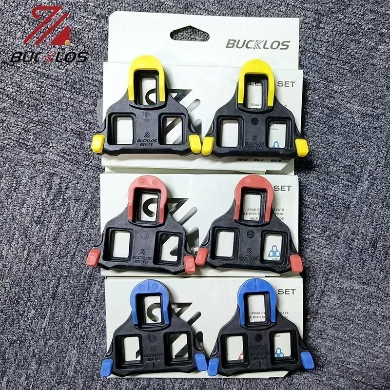 BUCKLOS Bike Pedal Cleat Set 0/2/6 Degree for SPD-SL for SH10 SH11 SH12 Lock Pedal Cleats Cover Road Bike Lock Parts
