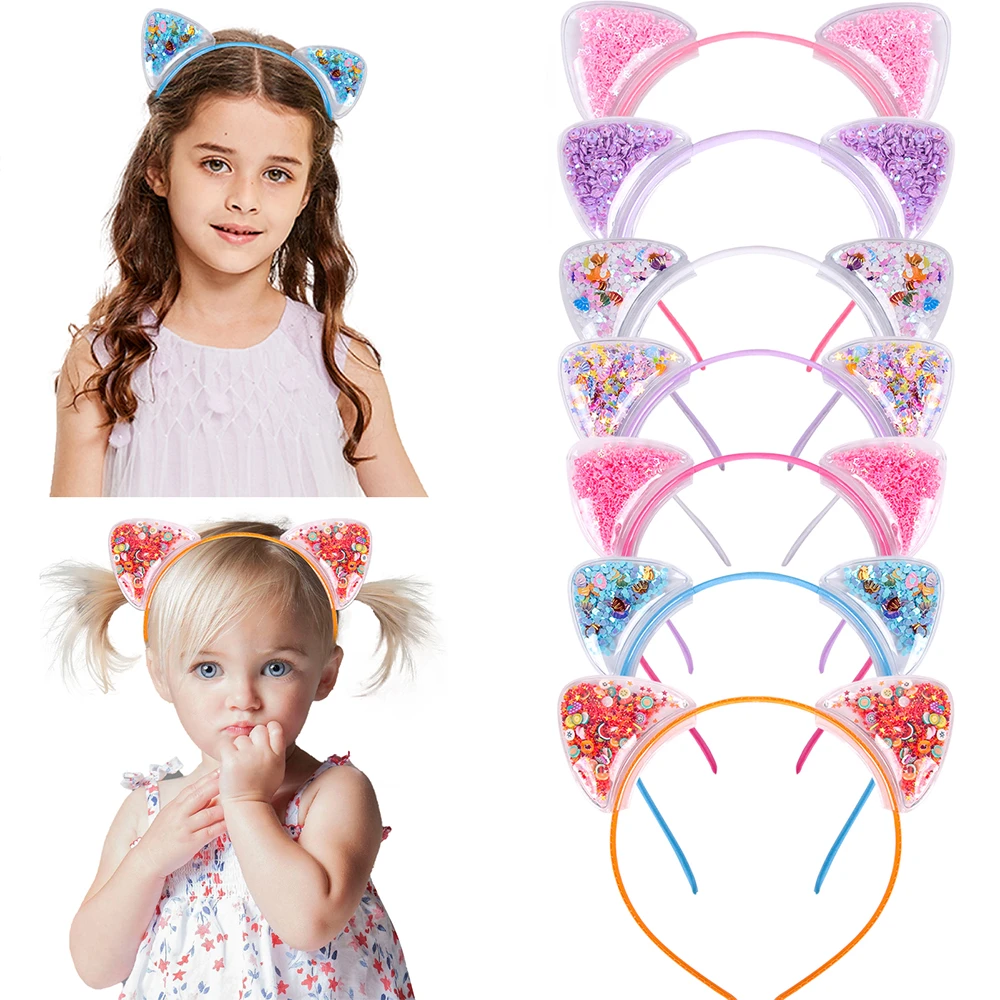 Candygirl Diadema con orejas gato para niña, diadema con lentejuelas, accesorios para el cabello para fiesta de navidad, regalos para niños|Accesorios para el pelo de niña| - AliExpress