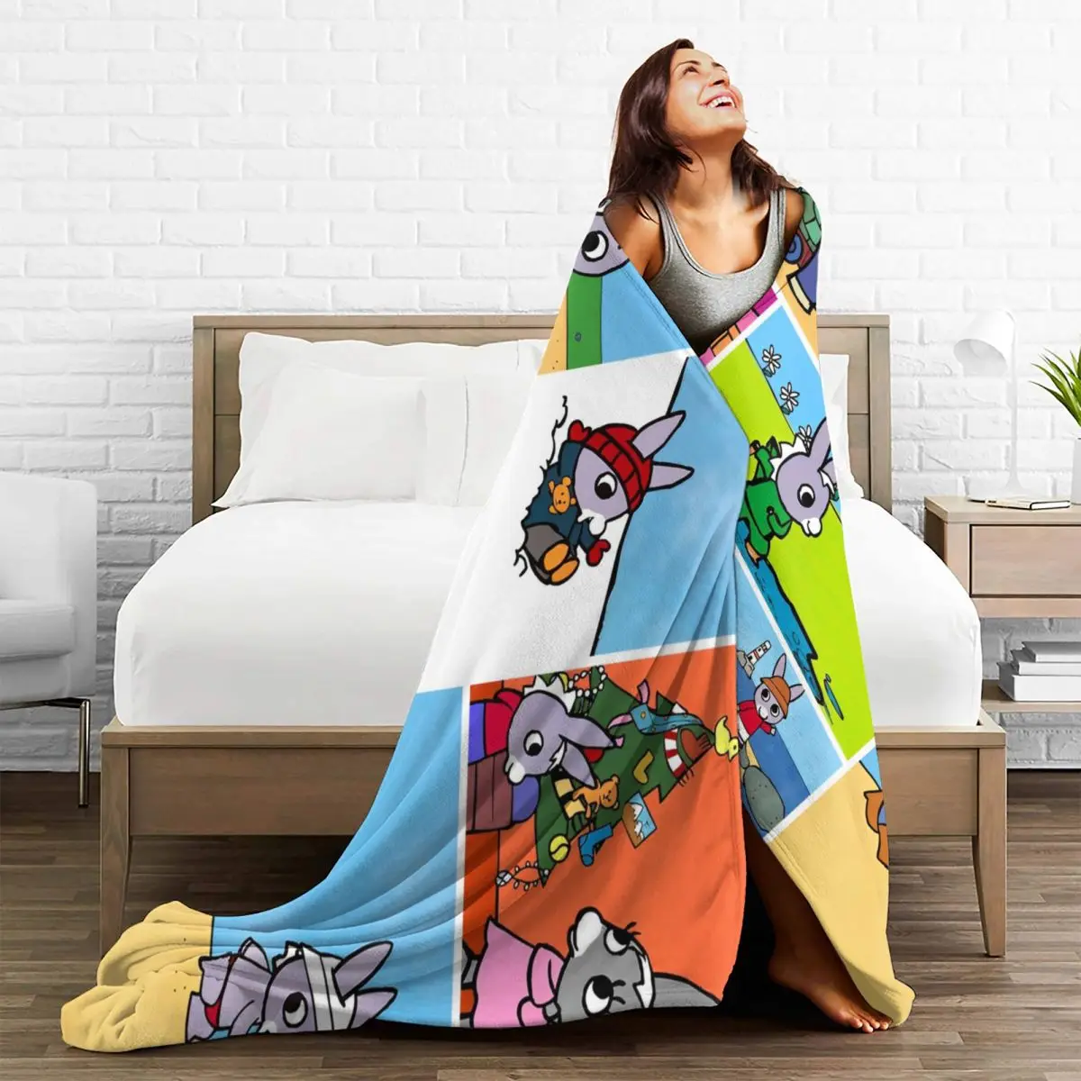 TROTRO Anime Comic Flannel Blanket Cartoon Character Soft Warm Throw Blanket for Couch Chair Picnic Bedspread Sofa Bed Cover 5