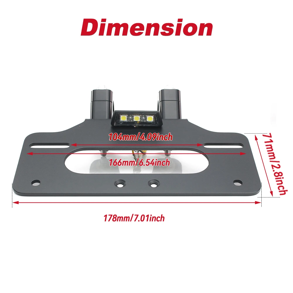 혼다 러커스/Zoomer NPS50 2003-2025 용 오토바이 라이센스 플레이트 홀더 후면 테일 라이트 브래킷 마운트 깔끔한 펜더 제거기