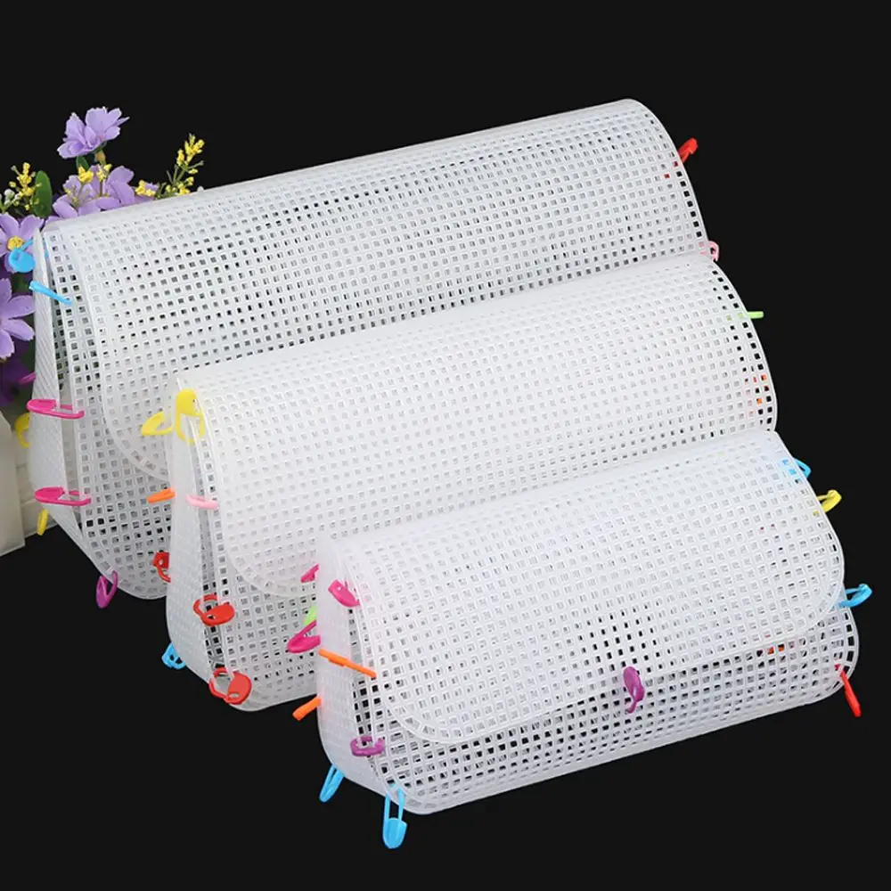 New Plastic Weaving Plastic Mesh Cloth For Bag Making DIY Handcraft Bags Weaving Material Latch Hook Bags Made Plastic Grid Hook needle arts and crafts