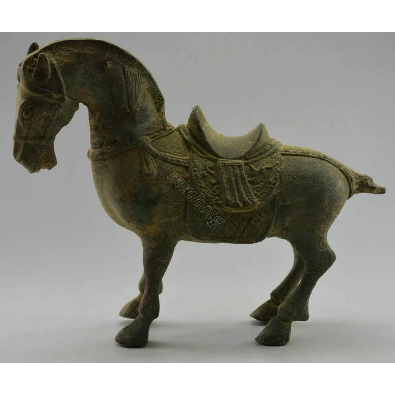 

Vintage Old earth Copper Bronze Horses Horse Carved Statue