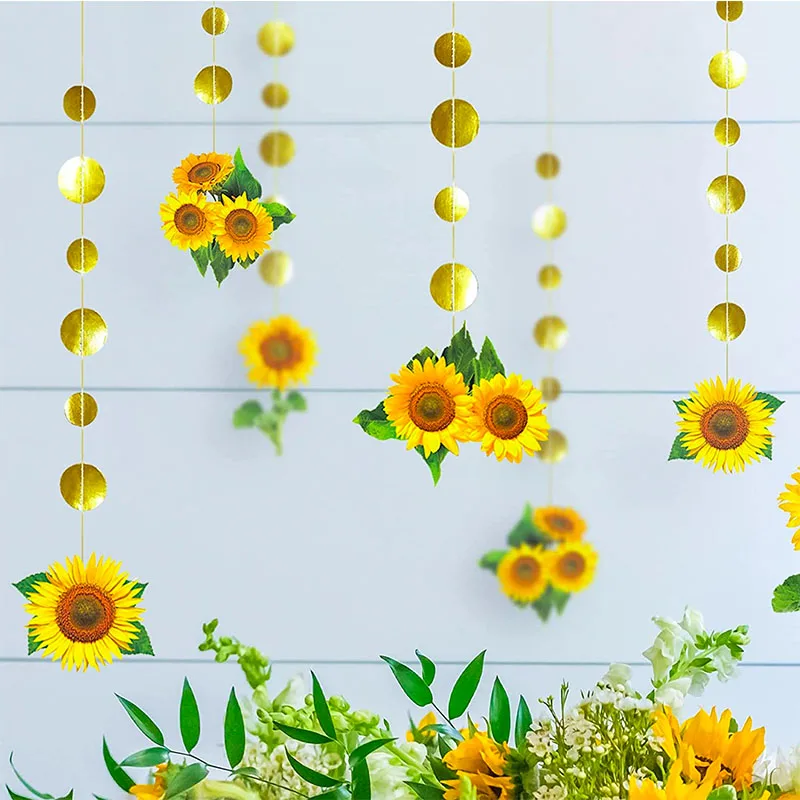 

Autumn Party Sunflower Garlands Kids Birthday Party Decorations Sun Flower Streamer Backdrop Fall Party Wedding Party Supplies