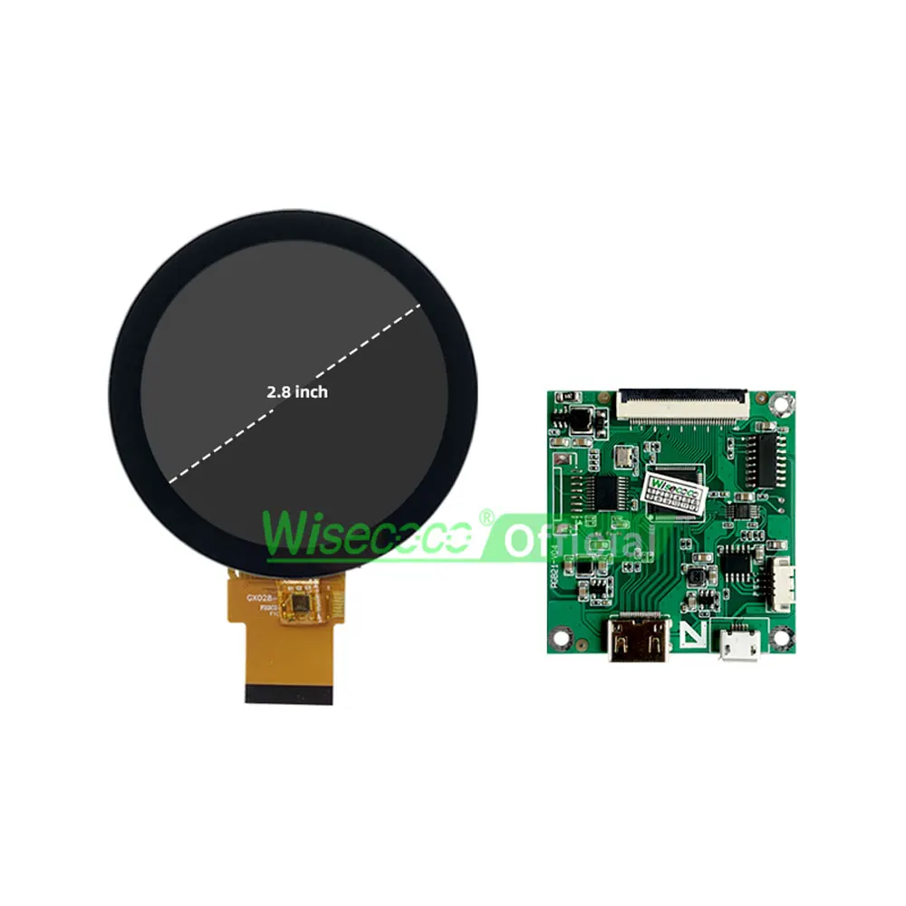Wisecoco-circular Lcd Touch Screen para Painel de Painel Automotivo Interface Redonda Ips Rgb Medidores Analógicos 28 480x480 - Imagem 3