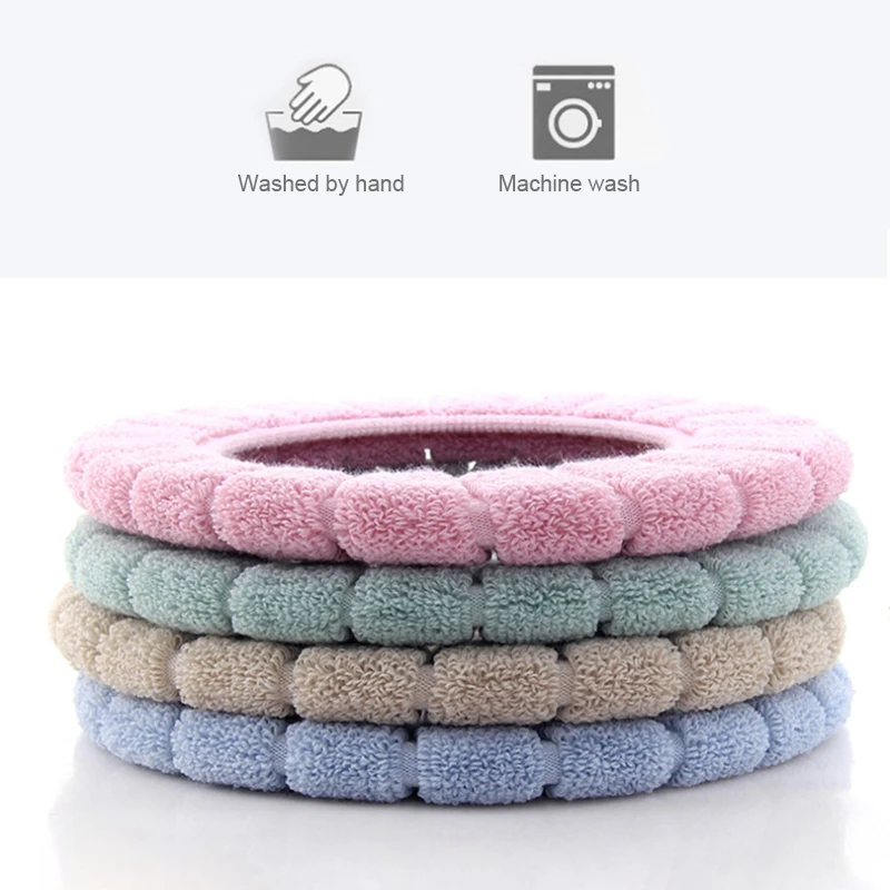 Winter Warm Toilet Seat Cover Waterpoof Soft Closestool Washable Knitted O Type Universal Accessories