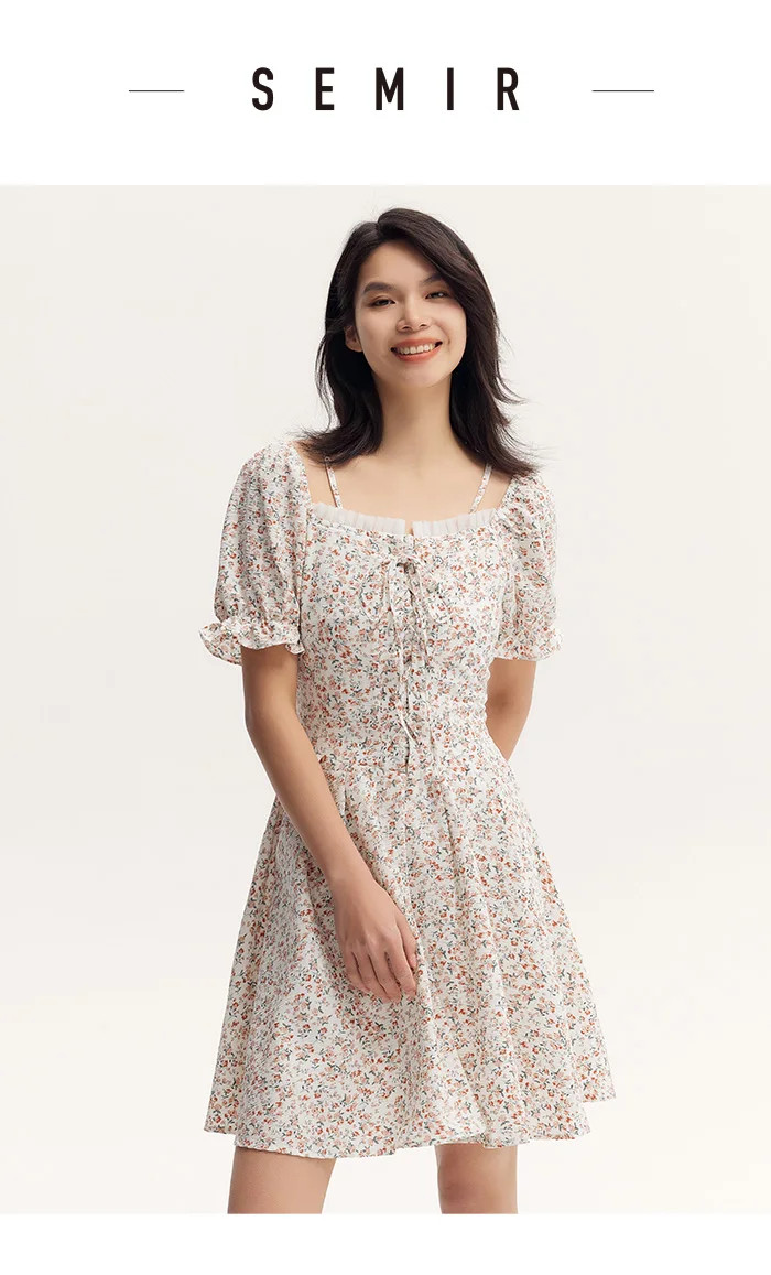Vestidos Mujer Vestido Halter de Gasa Atado Mori Temperamento Romántico Verano Textura Floral Hada Dulce