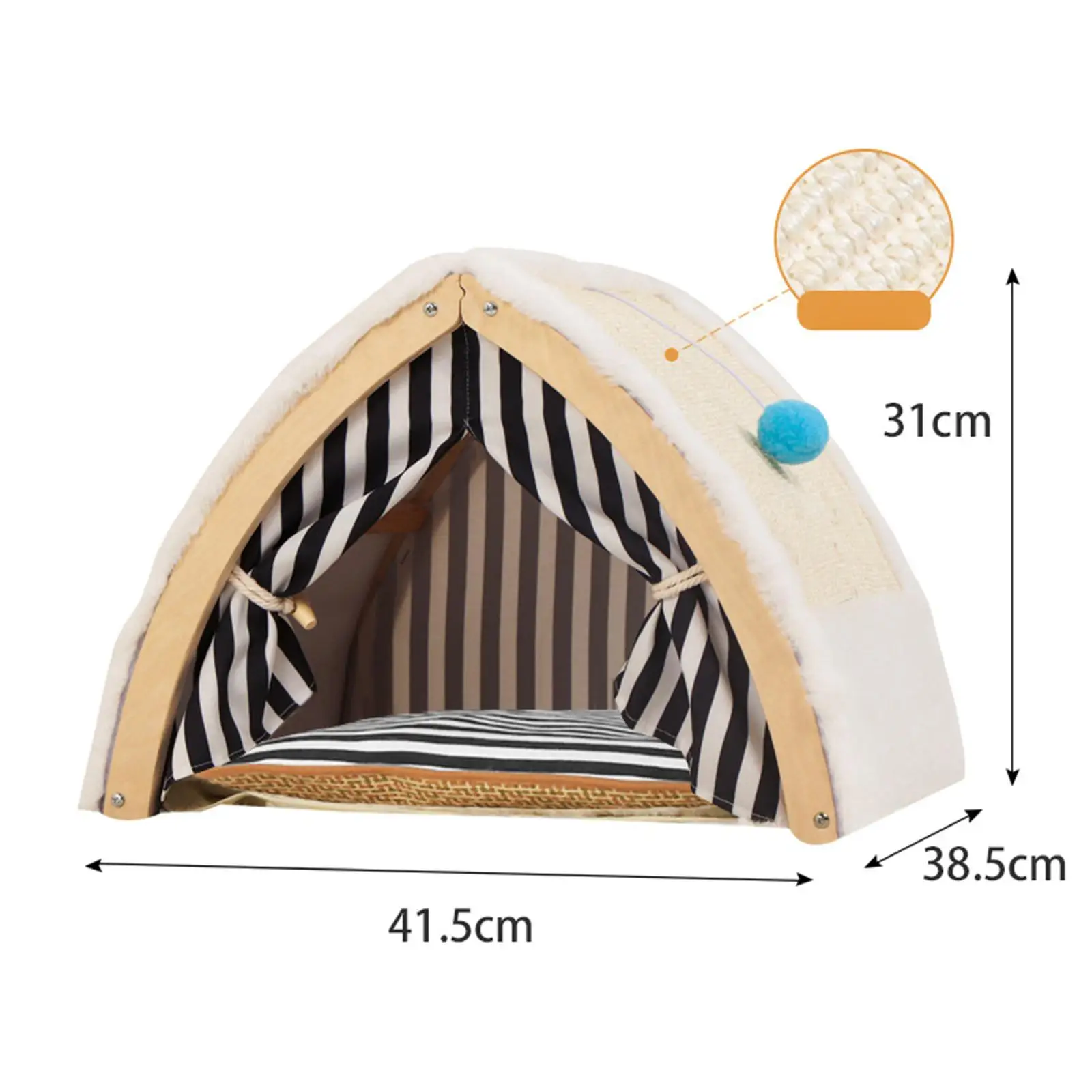 Cat Tent House Portable Breathable Shelter Hanging Ball Cat Tent Bed Pet Teepee Cat Scratcher for Indoor Outdoor Kitten Puppy