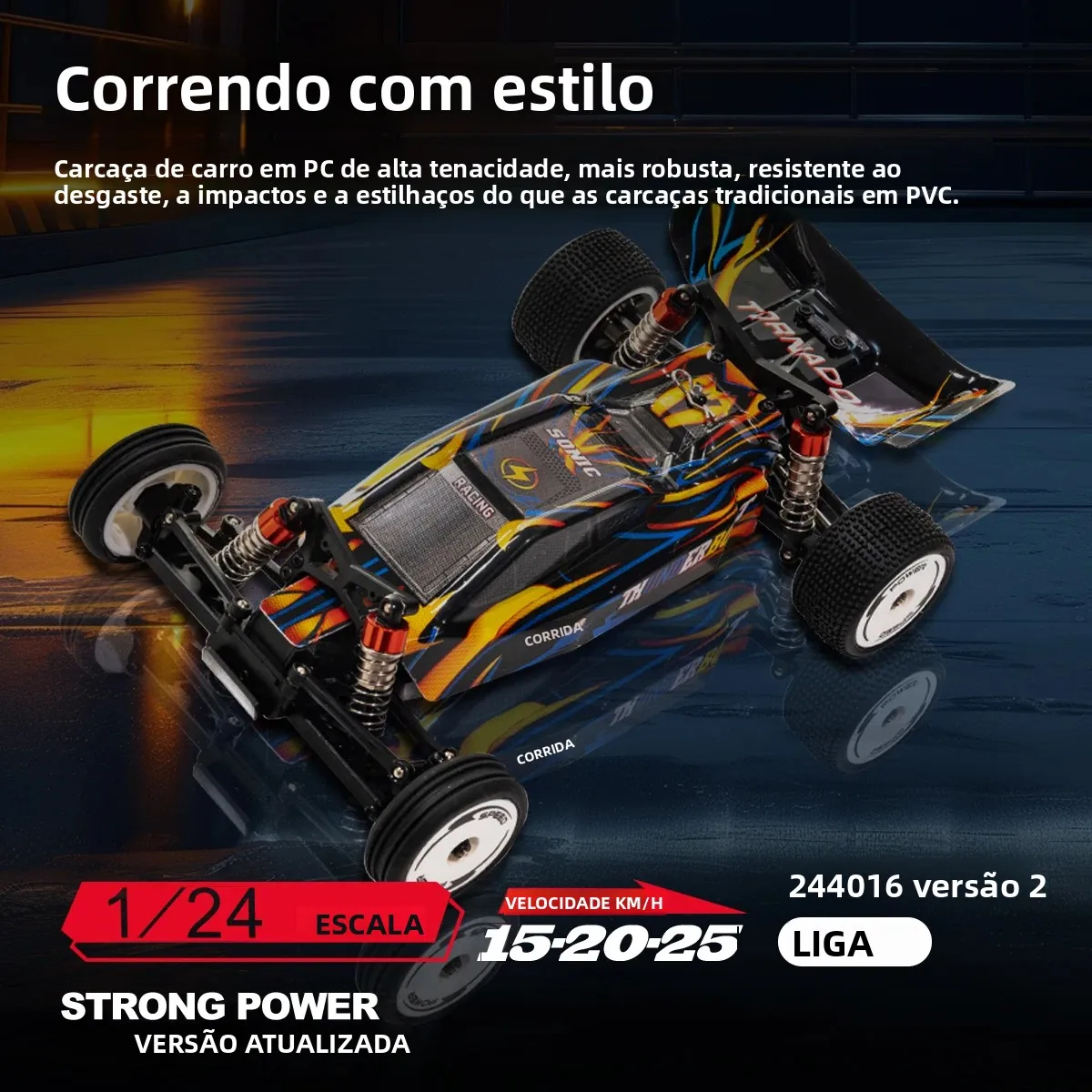 Wltoys 244016 V2 Carro de Corrida 2WD 25km/h 1:24