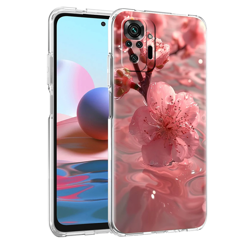 Pink Spring Cherry Blossoms Transparent Phone Case Cover