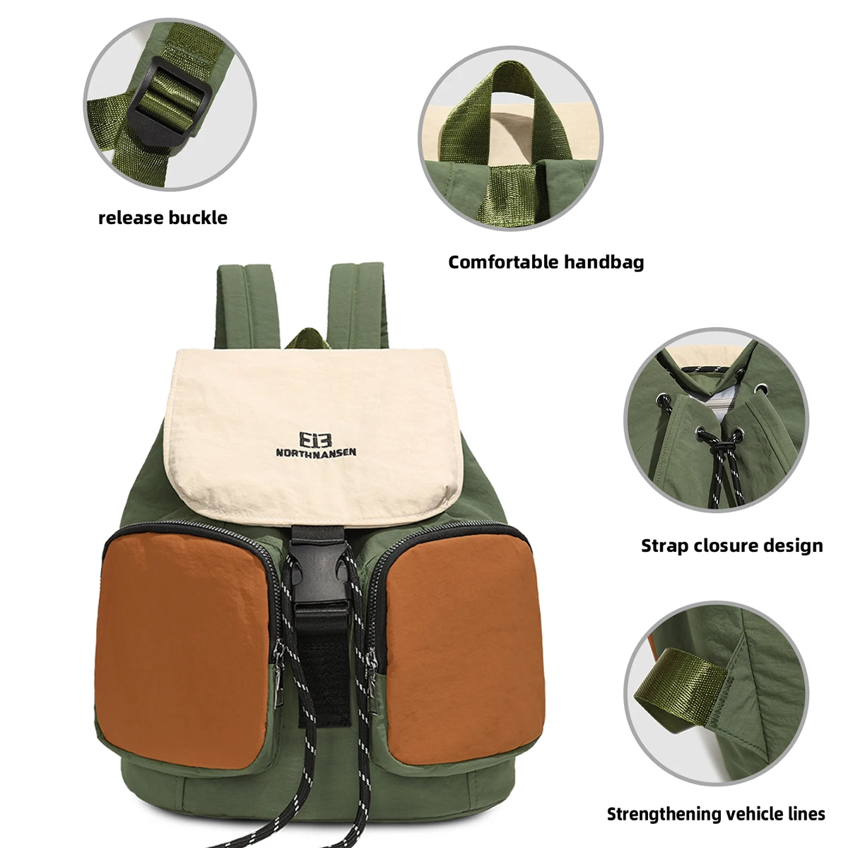 Drawstring Backpack School Bag for Boys, Commuting Outdoor Tablet Bag, Waterproof Travel Bag for Women, Practical for Camping and Hiking Sports