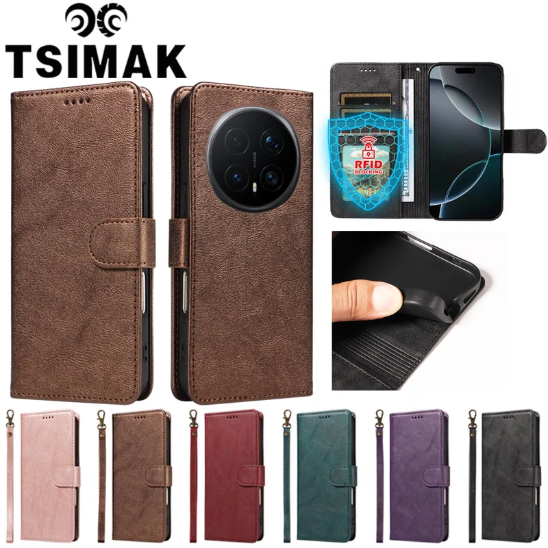 Leather RFID Blocking Anti-Theft Wallet Flip Phone Case Cover
