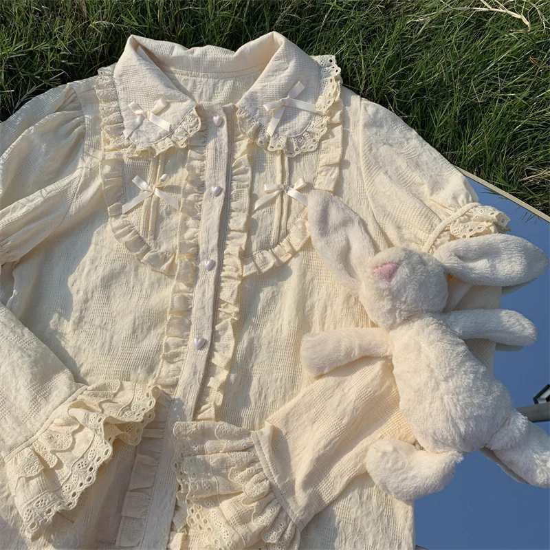 Japanese Lolita Blouses Women Detachable Sleeves