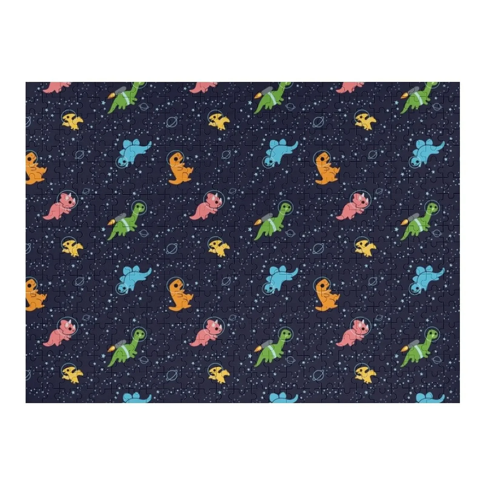 Dinosaurs In Space Pattern Jigsaw Puzzle Works Of Art Customized Gifts For Kids Jigsaw For Kids Puzzle exquisite water ripples pattern half ripe rice paper batik retro xuan paper phomemo chinese brush pen calligraphy works papier