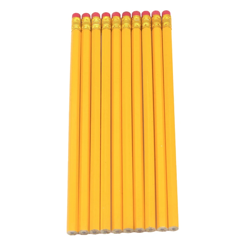Pencils With Eraser Top 2 HB Drawing And Sketching Yellow Wood-Cased For Office School Supplies 50/100/150pcs eraser pencil,writing stationery,drawing pencils