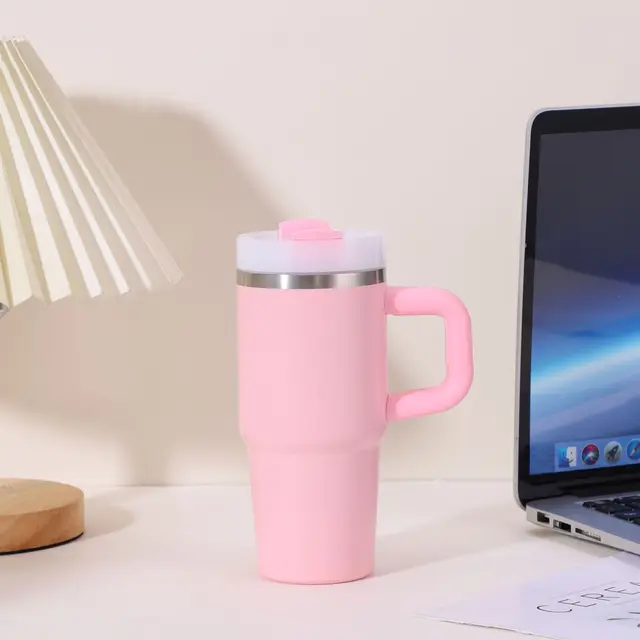 14oz Car Mug with Handle Double-layer Vacuum Coffee Cup Portable Sport Water Bottle 304 Stainless Steel Travel Thermal Cup 5