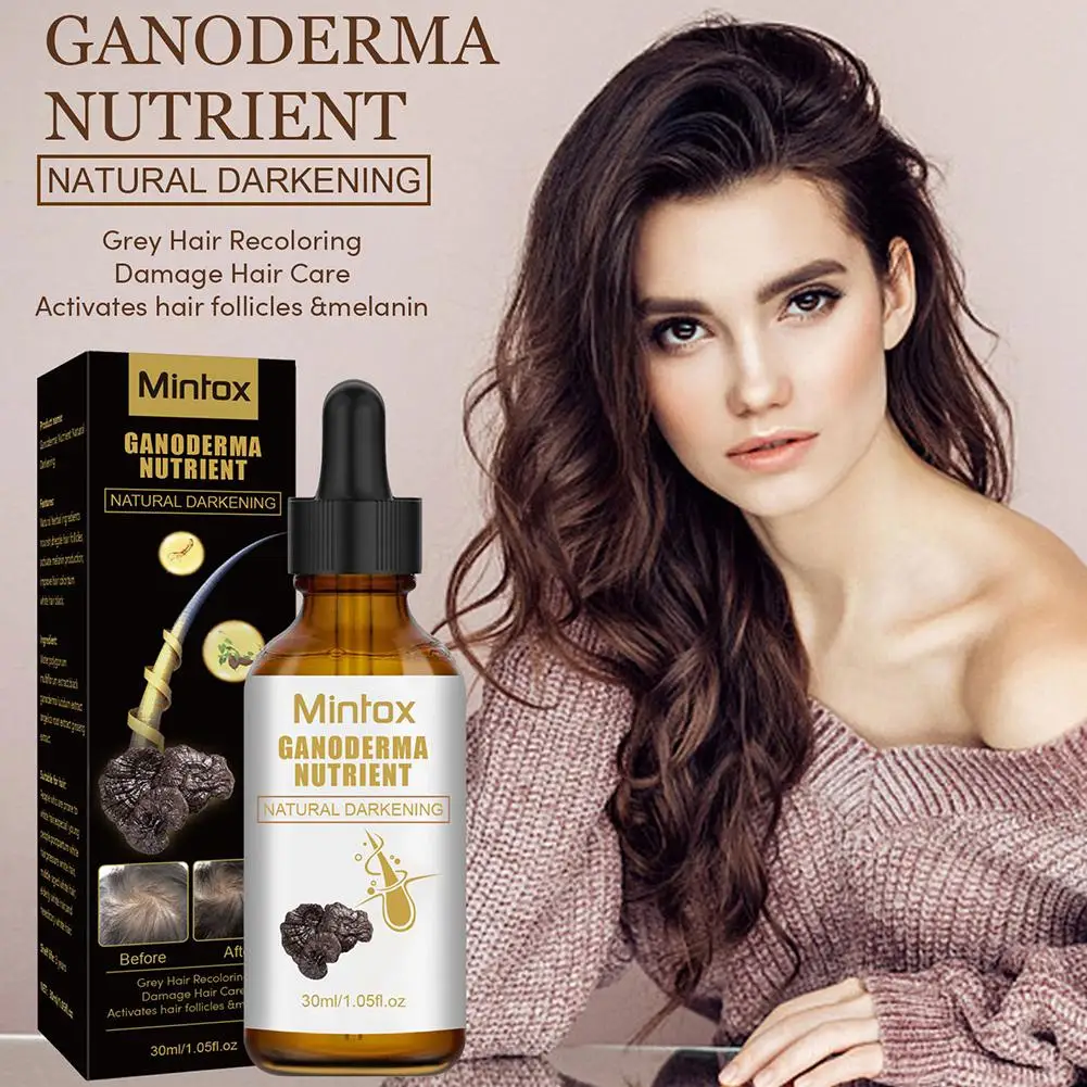 2PCS New Anti-greying Hair Serums Ganoderma Nutrient Hair Darkening Serums Anti Grey Hair Essence For Regrow Thicker Fuller