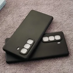 Sleek Black Matte TPU Soft Silicone Phone Case - Slim Protective Back Cover for Hot 50 Pro Plus 4G (Black)
