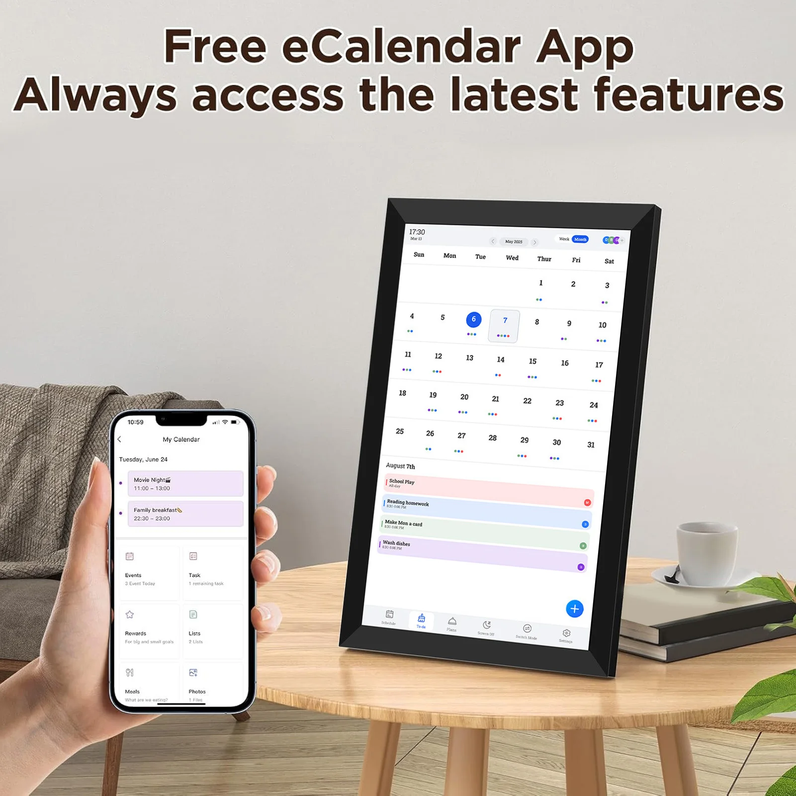 【New】10.1in Smart Digital Calendar and Planner HD Touchscreen Smart Calendar with Chore Chart for Family Office