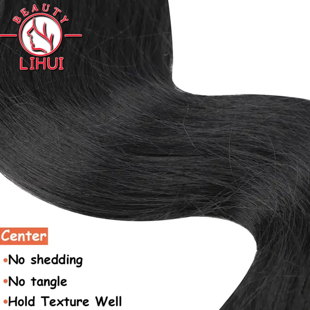 Synthetic Bulk Hair 18 inch Black 1 Bundles 110g Heat Resistant Fiber Hair Extensions Synthetic Body Wave Bundles