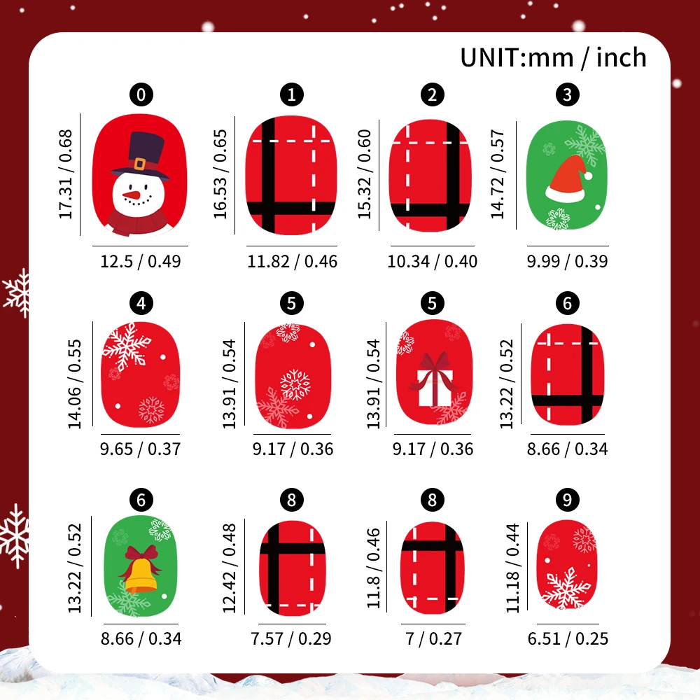 144 Stück-6 verschiedene Weihnachtsstile, kurzes Drücken auf die Nägel, süßer Schneemann, tragbare künstliche Nägel, Acryl-Falschspitzen, DIY-Nagelspitzen, Geschenke – Detail 4