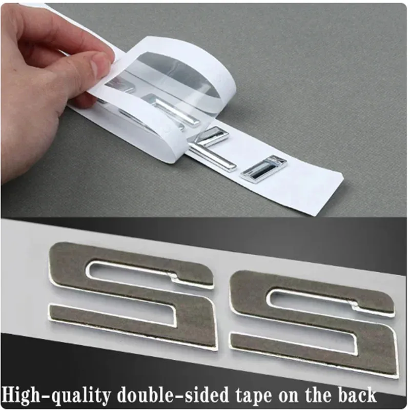 Premium Trunk Boot Emblem Letter Badges - Chrome Silver Black