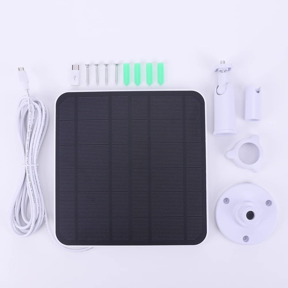 5V 6W Solar Panel IP65 Waterproof Camera Solar Panel 9.8 Ft Charging Cable 360°Adjustable Mounting for Eufycam 3/3C/2/2C/2 Pro