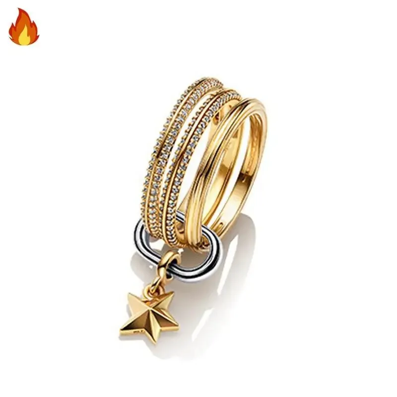 New Hot Selling High Quality 925 Sterling Silver Original ME Style Series Ring Hat Combination Set Logo Ring DIY Charm Jewelry