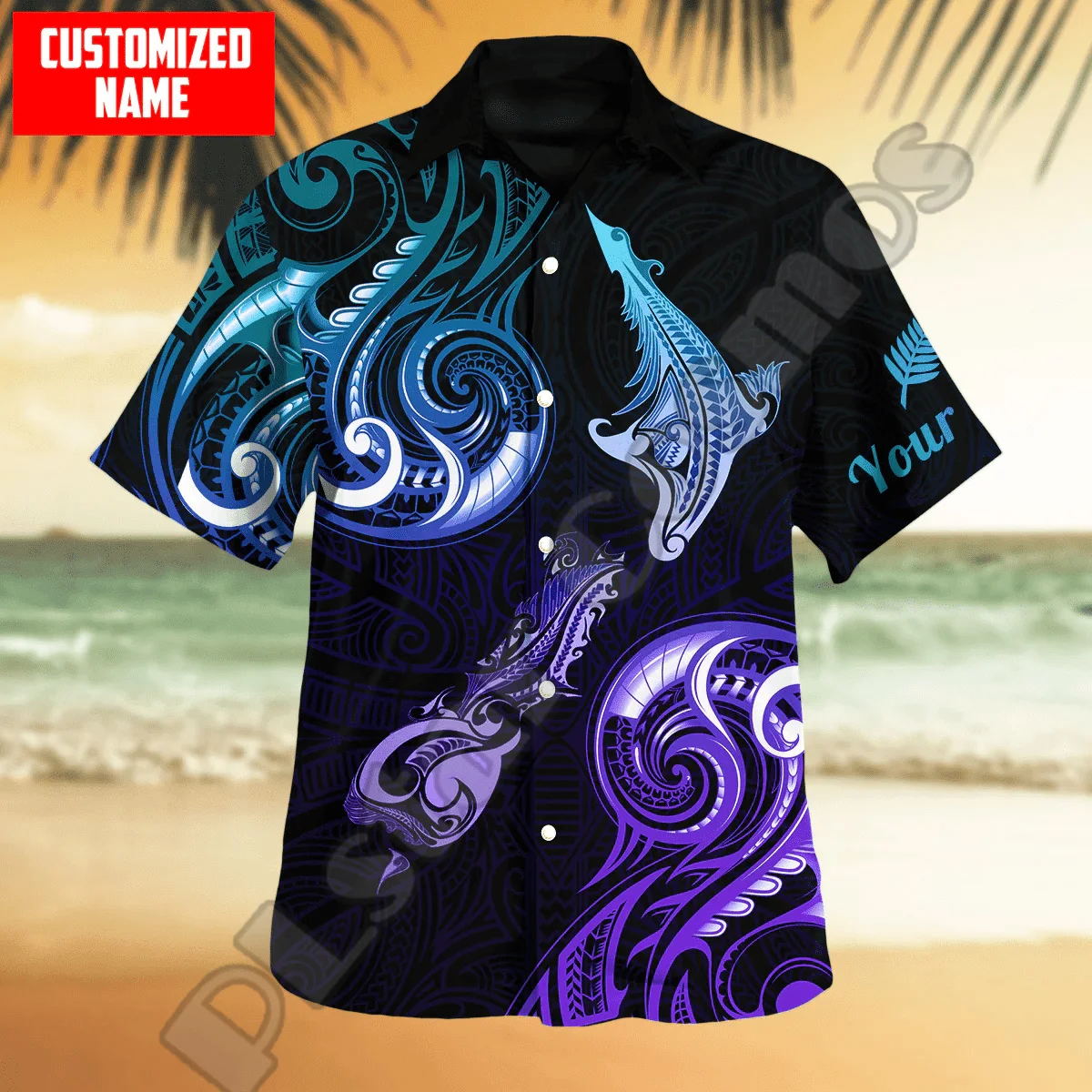 

Custom Name New Zealand Maori Aotearoa Tattoo Hawaiian Shirts NewFashion 3DPrint Summer Streetwear Funny Beach Short Sleeves VA4