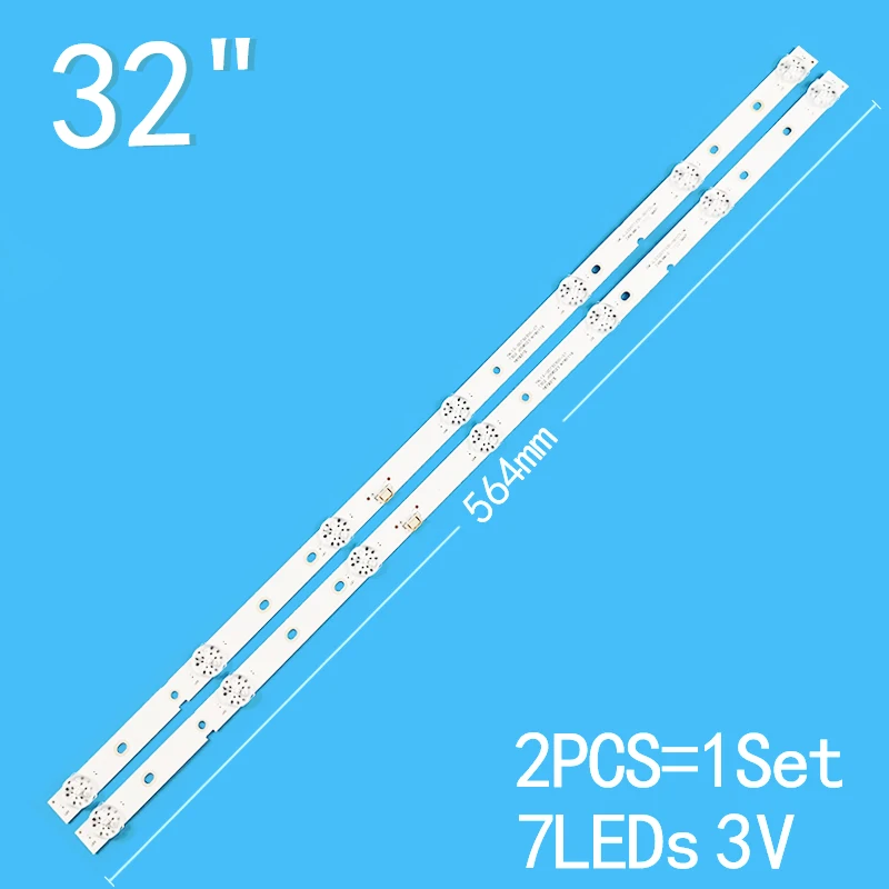 New 2PCS/lot 564mm 7LEDs 3V  For 32