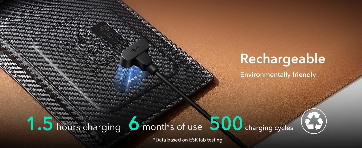 Batería recargable de la Geo Wallet con autonomía de 6 meses