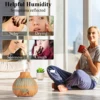 500ML Aromatherapy Essential Oil Diffuser Wood Grain Remote Control Ultrasonic Air Humidifier Cool with 7 Color LED Lights 2