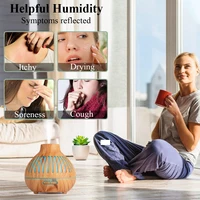 500ML Aromatherapy Essential Oil Diffuser Wood Grain Remote Control Ultrasonic Air Humidifier Cool with 7 Color LED Lights 2
