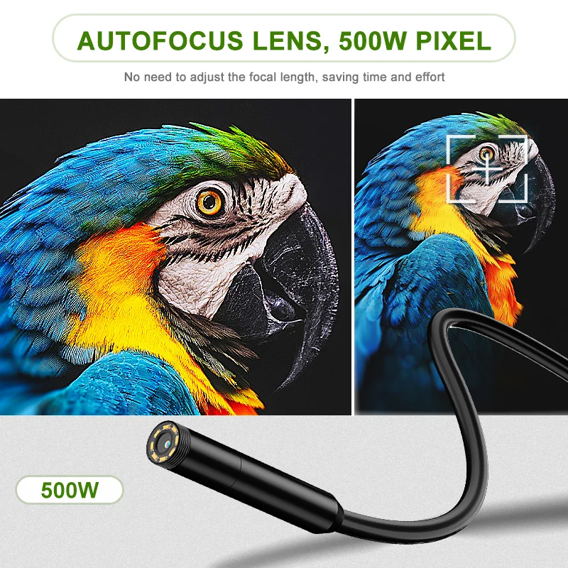 4.3 Inch IPS Screen Industrial Endoscope Camera HD1080P Car Inspection Borescope Waterproof Rigid Autofocus Camera 1920P 2600mAh 5