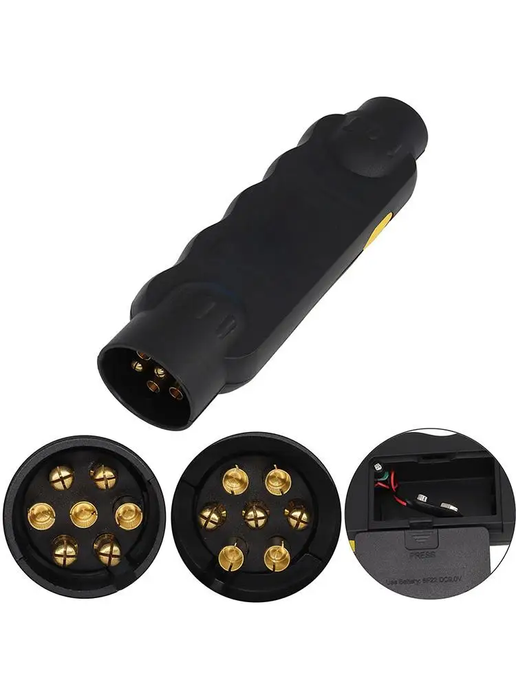 트레일러 테스터 자동차 견인 조명 테스트 캐러밴 견인 바 라이트 와이어링 모니터 플러그 소켓 진단 도구 액세서리, 7 핀 12V