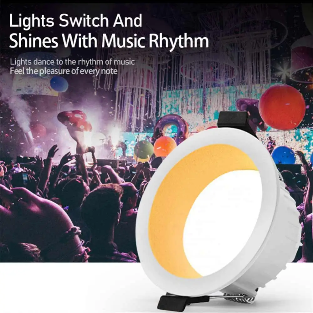 스마트 LED 다운라이트, 알렉사 홈 스마트 천장 조명, 음성 제어 LED 다운라이트, 4 인치, 110V, 220V