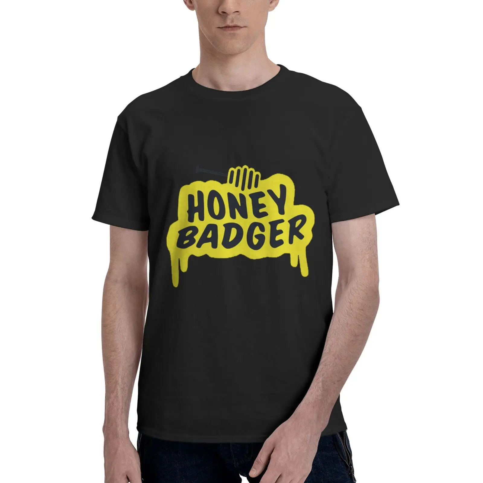 

Honey Badger Mens T Shirts Homme Tshirt Streetwear Cotton Daily Four Seasons Tees Shirt Men Clothing Anime Clothes