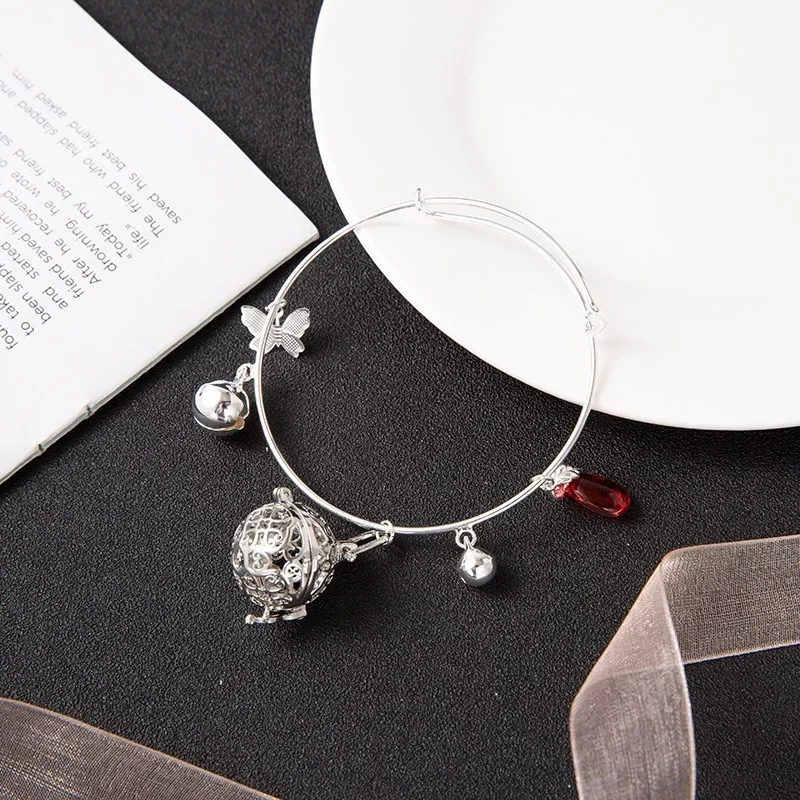 Tian Guan Ci Fu Bracelet Woman Bracelets Bells Bangles Round Jewellery Vintage Silver Color Pulseras Heaven Officials Blessing bangle bracelet