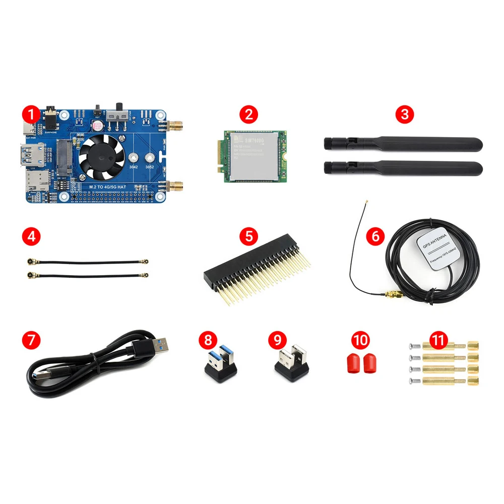 4G LTE SMS GPS GNSS  HAT 극ũƿ  Ÿ ŰƮ, RPI   4  B 5 3 3B ÷ , 2GB 4GB 8GB RAM
