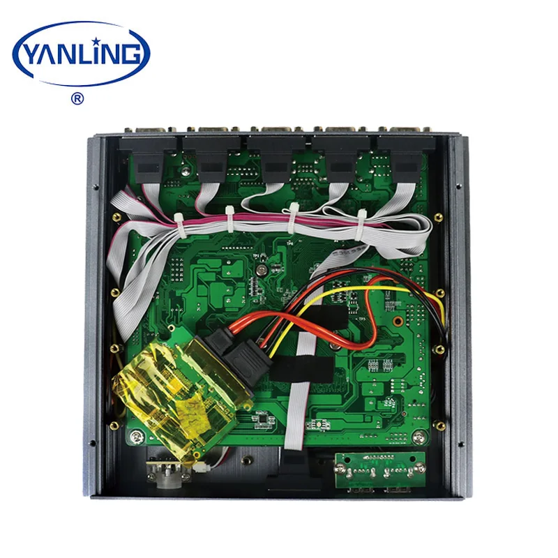 신제품 YANLING 임베디드 컴퓨터 IBOX-206 PLUS J1900 쿼드 코어 팬리스 산업용 PC 터치스크린 32G/64G/128G SSD 재고 있음