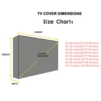 Housse de télévision extérieure 22 à 75 pouces, étanche, résistante aux intempéries et à la poussière, convient pour écran plat extérieur, tissu Oxford 210D 6