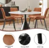 NEW Modern ‎Faux Leather Dining Chairs, PU Cushion Seat Back，Metal Legs for Kitchen Dining Room Side Chair, Set of 4, Brown 5