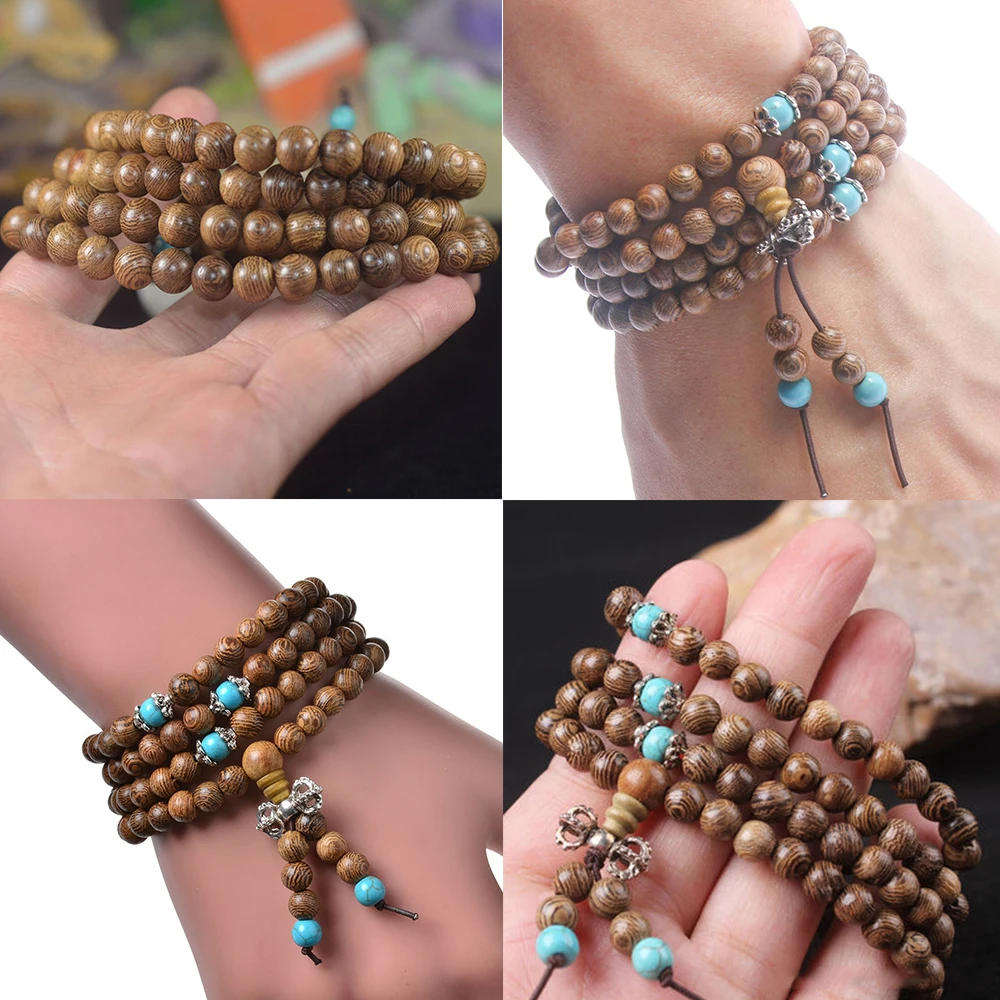 Unisex Prayer Beads Bracelet 108 Tibetan Buddhist Rosary Charm Mala  Meditation | eBay