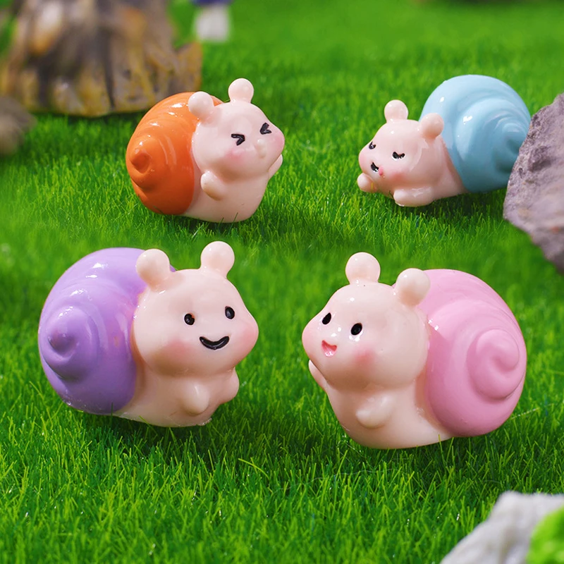 

Resin Snail Figurine Miniature Statue Decoration For Mini Fairy Garden Micro Landscape Cartoon Animal Resin Craft Ornaments